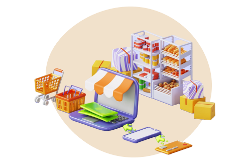 Illustration of online shopping