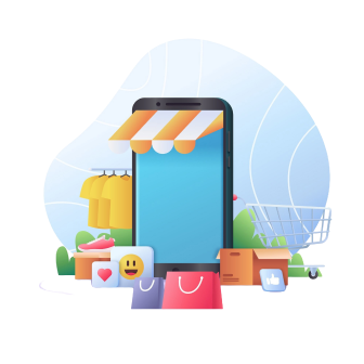Illustration of supermarket products